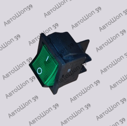 Клавиша 502  с подсветкой зеленая 12V